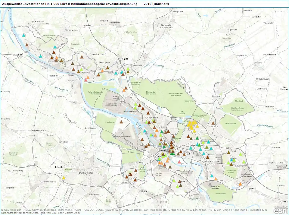 Screenshot des Investitionsatlas Bremen